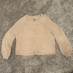 Aerie Women's Tan Crew Neck Sweater